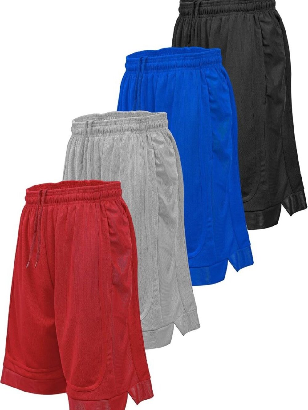 Men's Athletic Basketball Shorts with Pockets - 4 Pack Active Gym Workout Gear